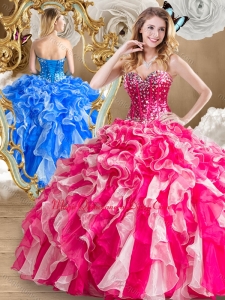 Discount Beading and Ruffles Quinceanera Dresses in Multi Color