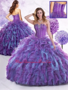 New Style Strapless Beading and Ruffles Quinceanera Dresses