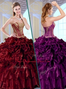 Wonderful Ball Gown Sweetheart Couture Quinceanera Dresses with Ruffles and Appliques