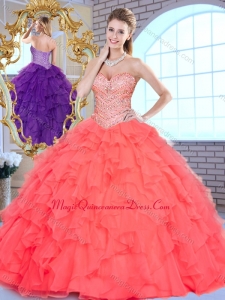 Beautiful Ball Gown Beading and Ruffles Couture Quinceanera Dresses
