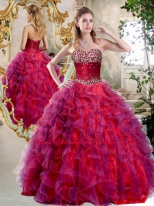 Elegant A Line Sweetheart Beading and Ruffles Couture Quinceanera Dresses