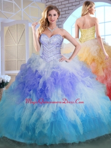 Elegant Sweetheart Multi Color Couture Quinceanera Dresses with Beading and Ruffles