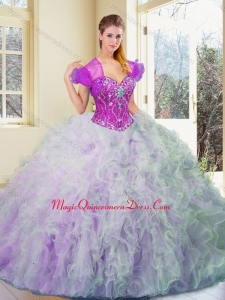 Exquisite Multi Color Couture Quinceanera Dresses with Beading and Ruffles