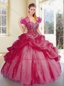 Fashionable Sweetheart Pick Ups and Appliques Couture Quinceanera Dresses