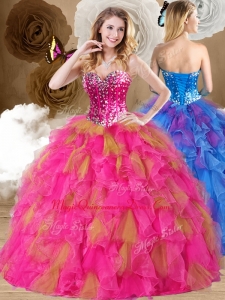Lovely Ball Gown Sweetheart Ruffles Couture Quinceanera Dresses in Multi Color