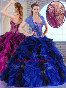 Super Hot Ball Gown Appliques and Ruffles Couture Quinceanera Dresses for Fall
