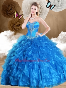 Beautiful Ball Gown Sweetheart Couture Quinceanera Dresses with Beading and Ruffles