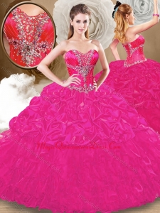 Best Sweetheart Fuchsia Couture Quinceanera Dresses with Pick Ups