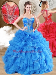 Formal Ball Gown Quinceanera Dresses with Beading and Ruffles