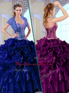 Formal Ball Gown Sweetheart Quinceanera Dresses with Ruffles and Appliques