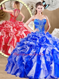 Latest Sweetheart Multi Color Couture Quinceanera Dresses with Ruffles