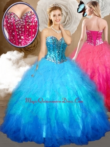 Simple Ball Gown Couture Quinceanera Dresses with Beading and Ruffles