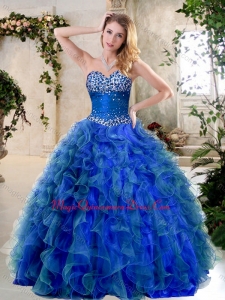 Formal A Line Sweetheart Quinceanera Dresses with Beading and Ruffles