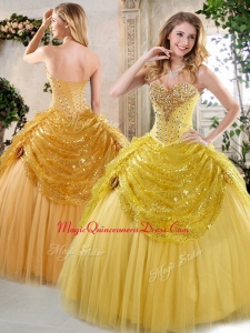 Formal Ball Gown Quinceanera Dresses with Beading and Paillette for Fall