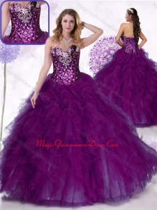 Formal Ball Gown Quinceanera Dresses with Ruffles and Sequins