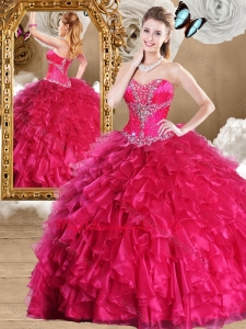 Formal Sweetheart Quinceanera Dresses with Beading and Ruffles
