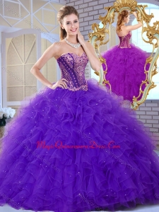 Affordable Sweetheart Ruffles and Appliques Sweet 15 Quinceanera Dresses
