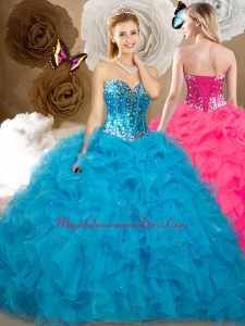 Formal Ball Gown Sweetheart Beading and Ruffles Quinceanera Dresses