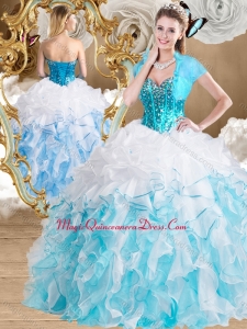 Formal Ball Gown Sweetheart Quinceanera Dresses with Beading and Ruffles