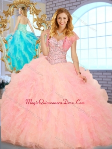 Lovely Ball Gown Sweetheart Sweet 15 Quinceanera Dresses with Beading and Ruffles