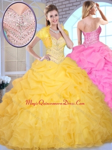 Pretty Ball Gown Sweetheart Beading and Pick Ups Sweet 15 Quinceanera Dresses