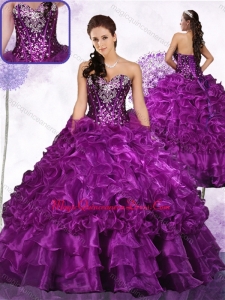 Beautiful Beading Ball Gown Sweet 15 Quinceanera Dresses with Ruffles and Sequins