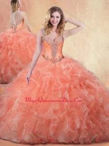 Best Straps Ball Gown Sweet 15 Quinceanera Dresses with Ruffles and Appliques