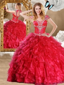 Fashionable Red Sweet 15 Quinceanera Dresses with Beading and Ruffles