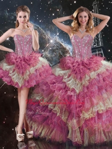 Gorgeous Ball Gown Sweetheart Detachable Sweet 16 Dresses for Fall