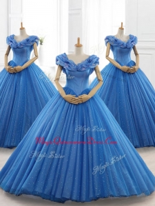 Classical Blue Custom Made Quinceanera Dresses with Appliques