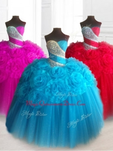 Elegant Custom Made Quinceanera Dresses with Beading and Hand Made Flowers