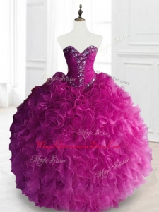 Fashionable Custom Made Quinceanera Dresses in Fuchsia