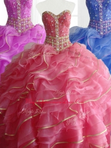 Modest Custom Made Quinceanera Dresses with Beading and Ruffles