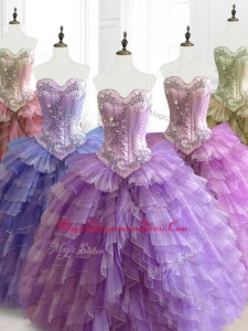 Beautiful Multi Color Custom Made Quinceanera Dresses with Beading and Ruffles