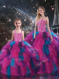 New Style Sweetheart Beading Princesita with Quinceanera Dresses in Multi Color