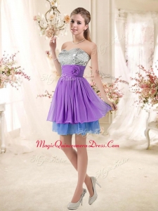 Discount Sweetheart Short Sequins Dama Dresses in Multi Color