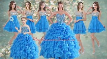 Customized Ball Gown Beaded Sweet 16 Gown and Sequined Short Dama Dresses Ruffled Mini Quinceanera Dress
