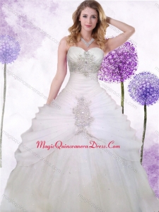 Popular Tulle White Princess Quinceanera Dress with Beading and Ruching