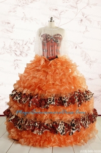 Beautiful Orange Quinceanera Dresses with Ruffles