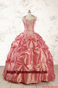 Beautiful Beading and Appliques Watermelon Red Sweet 16 Dresses