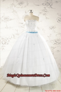 Discount White Quinceanera Dresses with Appliques
