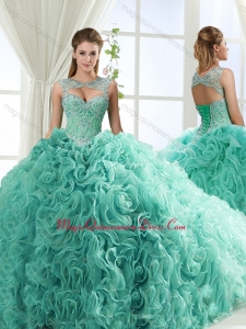 Couture Sweetheart Beaded Detachable Quinceanera Dresses with Rolling Flower