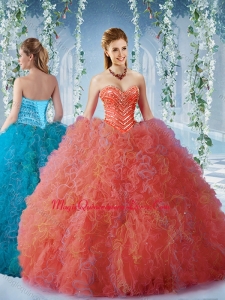 Popular Beaded and Ruffled Quinceanera Dress with Big Puffy