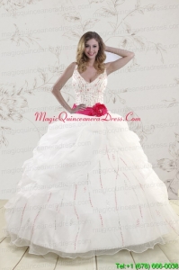 Elegant Halter Belt Beading White 2015 Quinceanera Dresses
