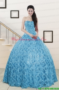 2015 Beautiful Sweetheart Ball Gown Quinceanera Dress in Baby Blue
