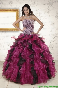 2015 New Style Sweetheart Ruffles Quinceanera Dresses in Multi Color