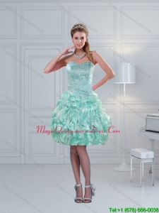 Discount 2015 Sweetheart Beading Dama Dresses in Apple Green