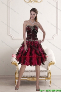 Discount Sweetheart Multi Color Dama Dresses with Ruffles and Beading