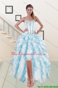 2015 New Arrival Sweetheart Dama Dresses with Appliques and Ruffles