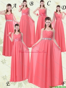 New Arrival Watermelon Dama Dresses with Ruching and Beading